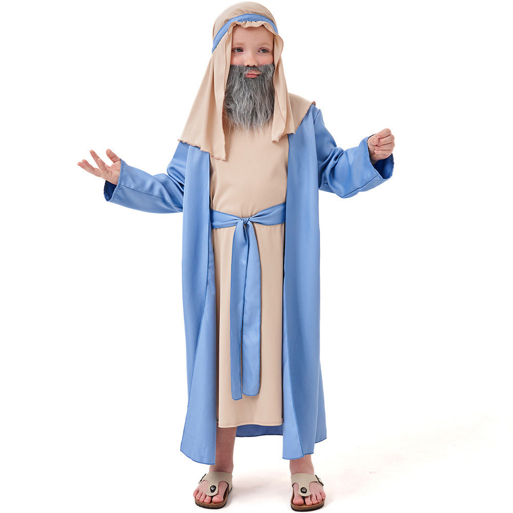 Biblical Prophet Robe & Beard Set for Children