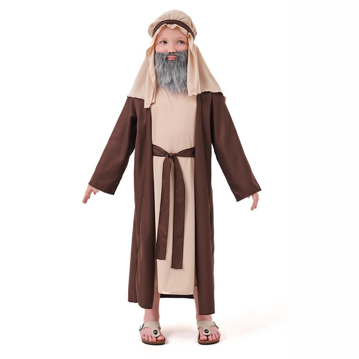 Brown Grandpa Halloween Costume Shepherd Elder Outfit