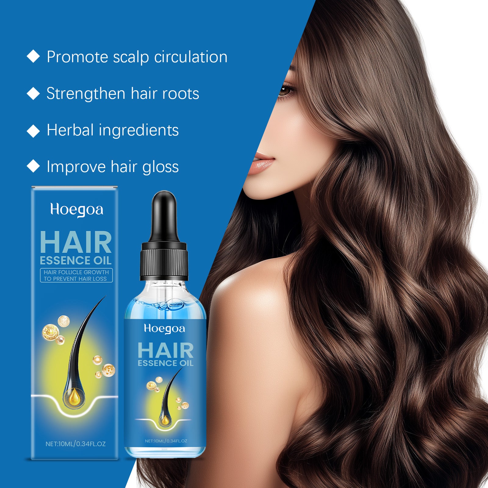Hoegoa Hair Care Serum, Gently Moisturizes And Hydrates Smooth, Soft And Luminous Hair Treatment For Frizz