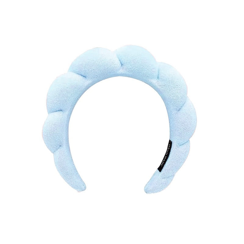 Spa Headband for Women,Sponge & Terry Towel Cloth Fabric Head Band for Skincare, Face Washing, Makeup Removal, Shower, Hair Accessories