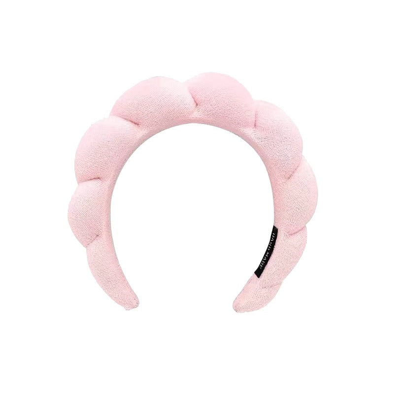Spa Headband for Women,Sponge & Terry Towel Cloth Fabric Head Band for Skincare, Face Washing, Makeup Removal, Shower, Hair Accessories