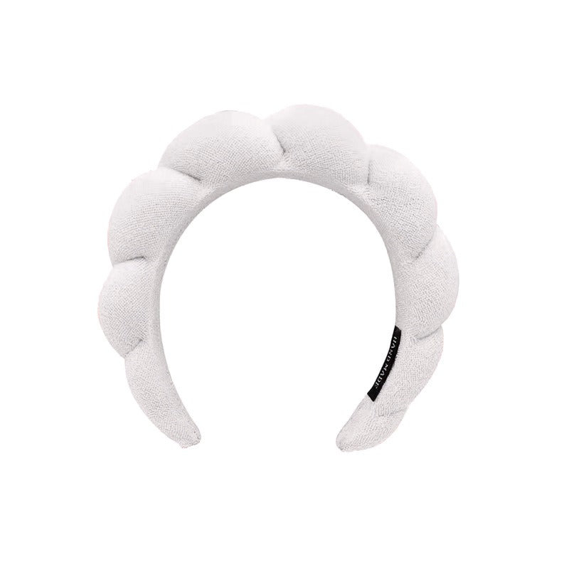 Spa Headband for Women,Sponge & Terry Towel Cloth Fabric Head Band for Skincare, Face Washing, Makeup Removal, Shower, Hair Accessories