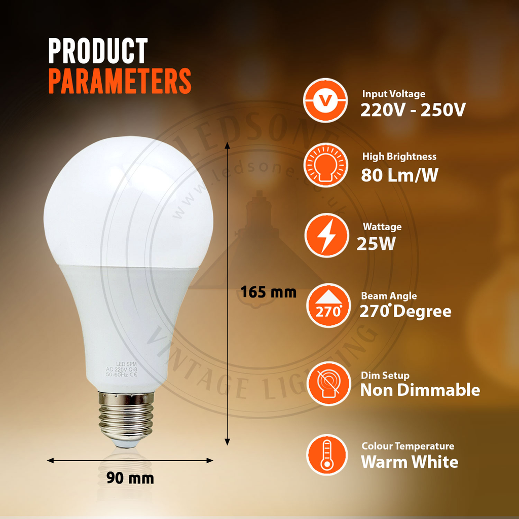 25W E27  Energy Saving Warm White Bulb ~1381