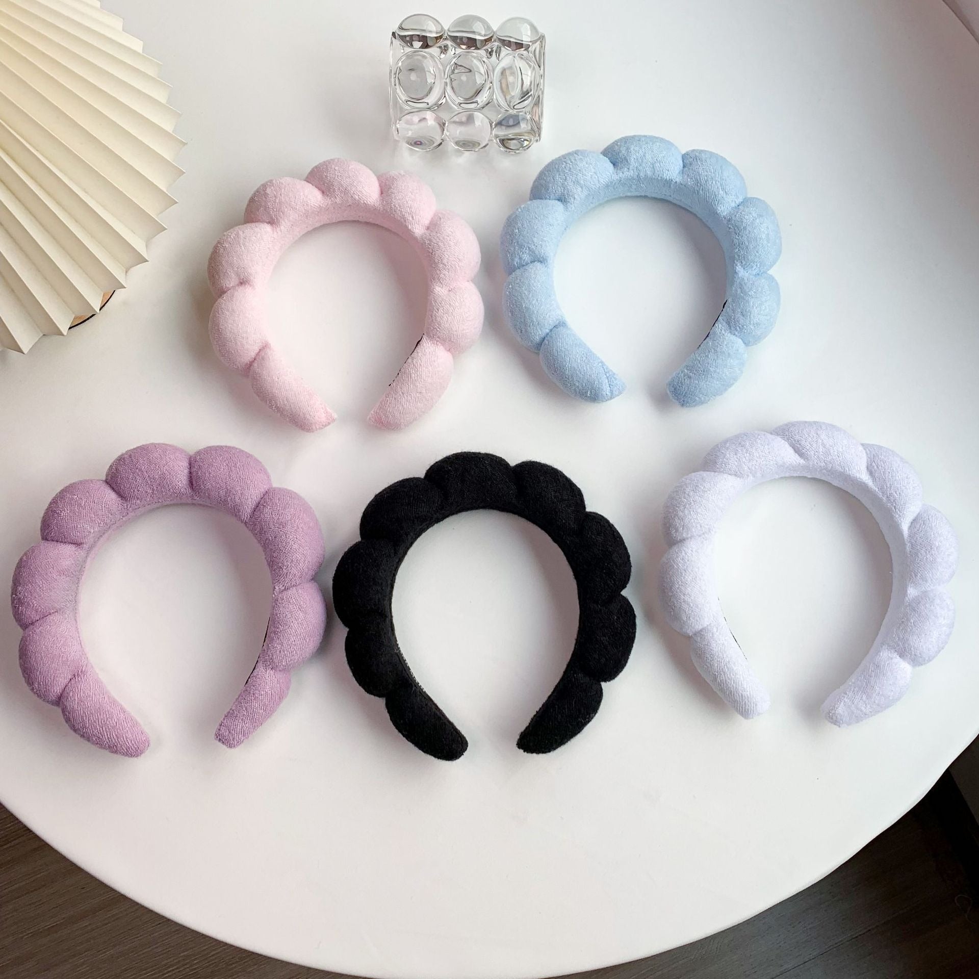 Spa Headband for Women,Sponge & Terry Towel Cloth Fabric Head Band for Skincare, Face Washing, Makeup Removal, Shower, Hair Accessories