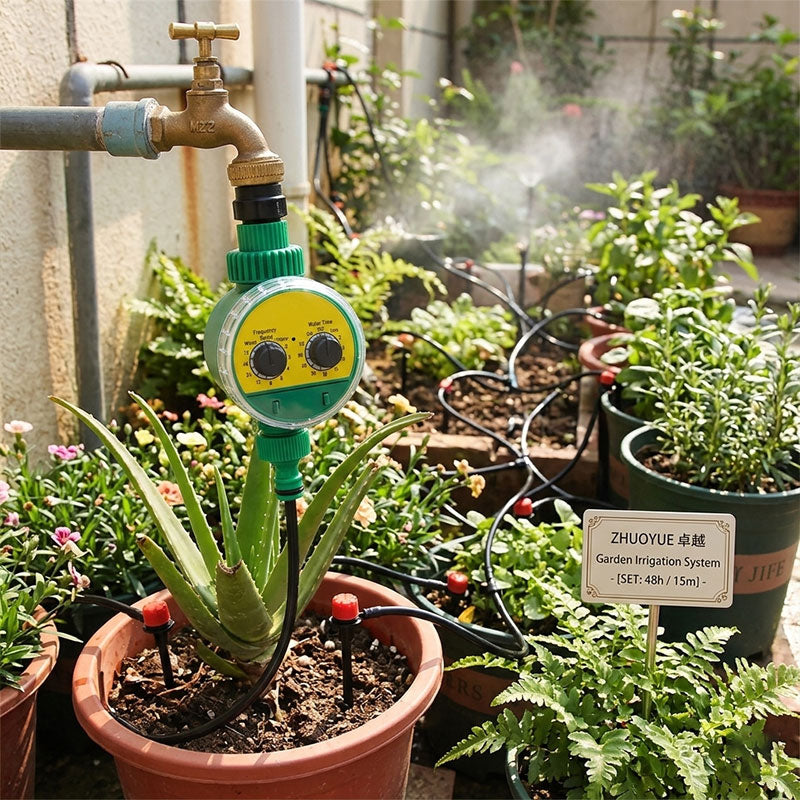Digital Programmable Water Timer for Garden Irrigation - LCD Display, Automatic On/Off, Weatherproof Design