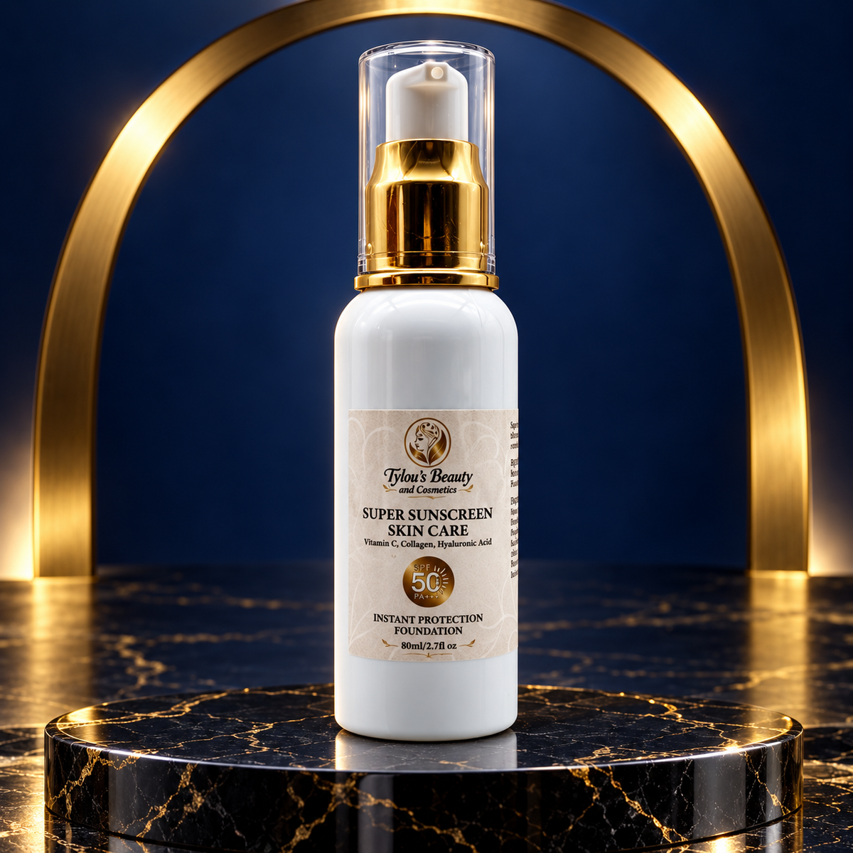 Super Sunscreen Skin Care SPF 50 with Vitamin C, Collagen & Hyaluronic Acid — Tylou's Beauty — 80ml