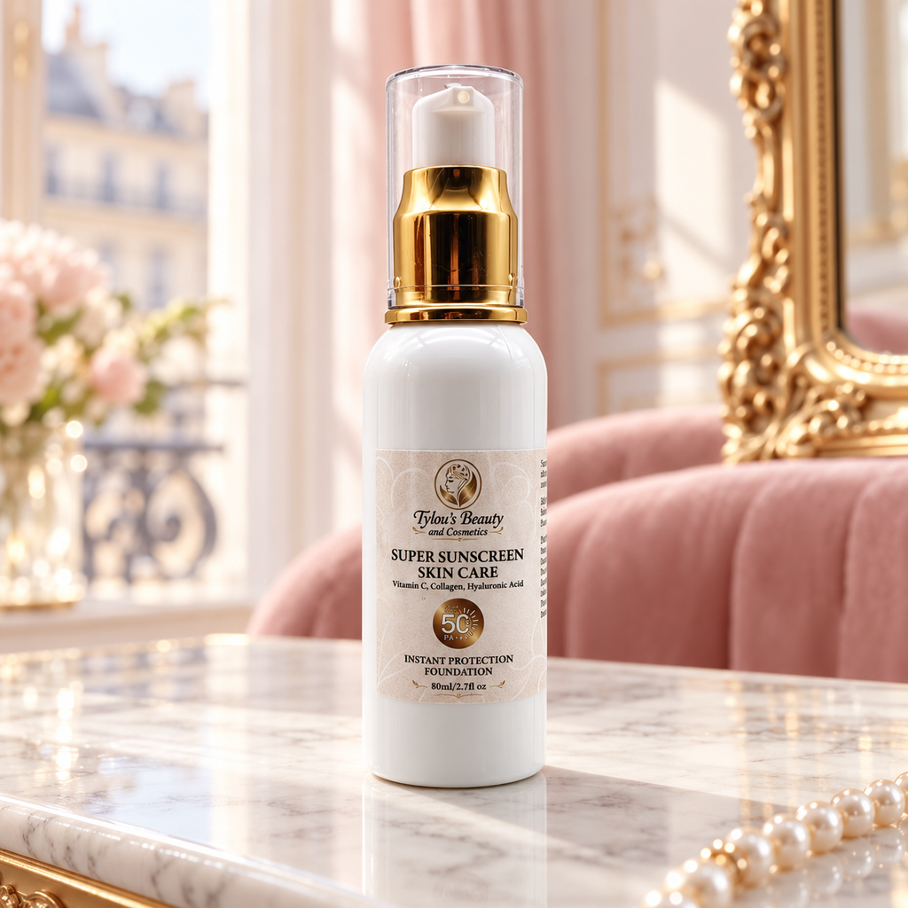 Super Sunscreen Skin Care SPF 50 with Vitamin C, Collagen & Hyaluronic Acid — Tylou's Beauty — 80ml