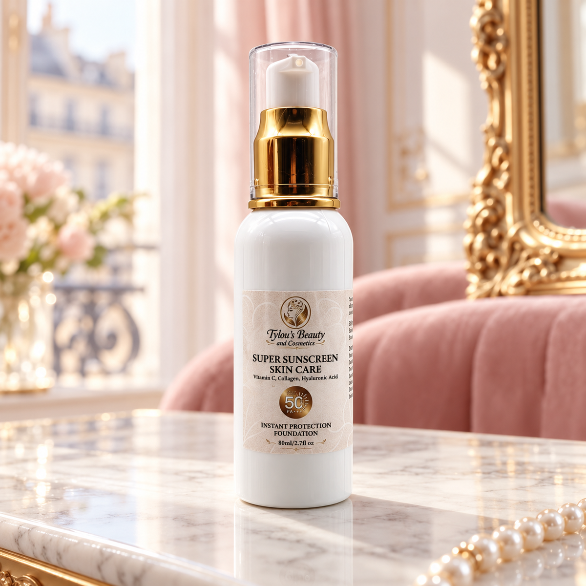 Super Sunscreen Skin Care SPF 50 with Vitamin C, Collagen & Hyaluronic Acid — Tylou's Beauty — 80ml