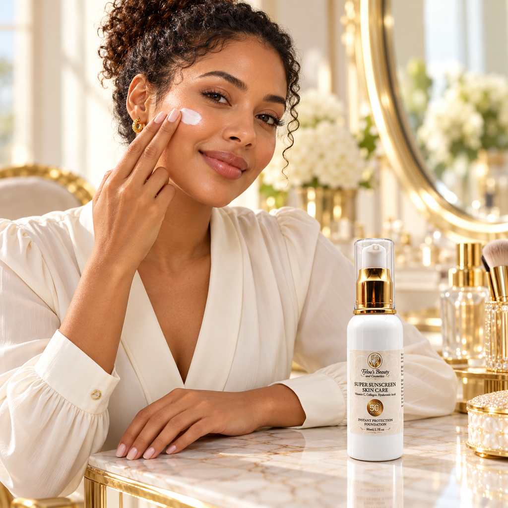 Super Sunscreen Skin Care SPF 50 with Vitamin C, Collagen & Hyaluronic Acid — Tylou's Beauty — 80ml