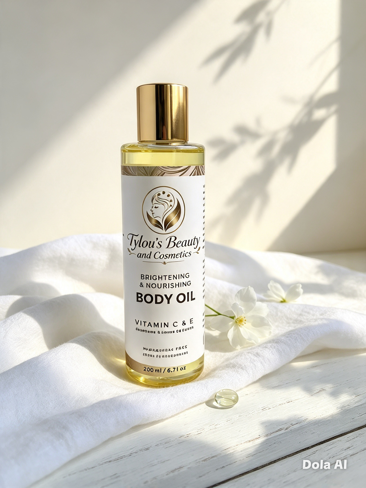 Brightening & Nourishing Body Oil with Vitamin C & E, Glutathione & Lemon Oil Extract.