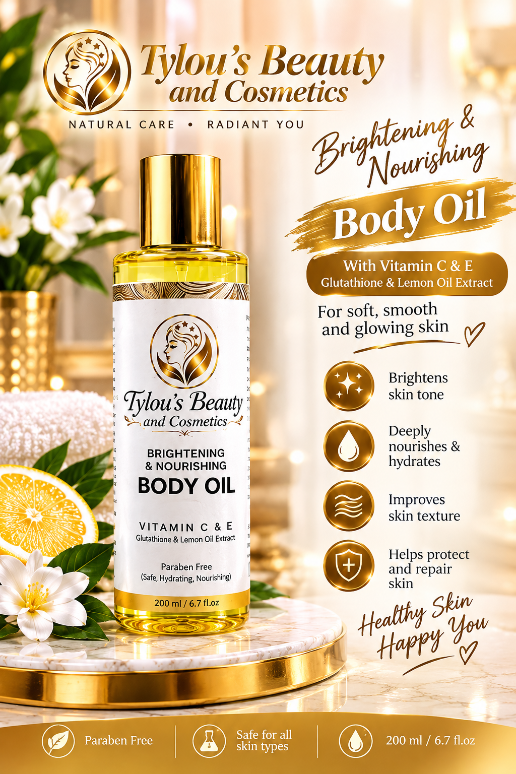 Tylou’s Beauty and Cosmetics – Glow Booster Radiance Oil with Alpha Arbutin & Kojic Acid