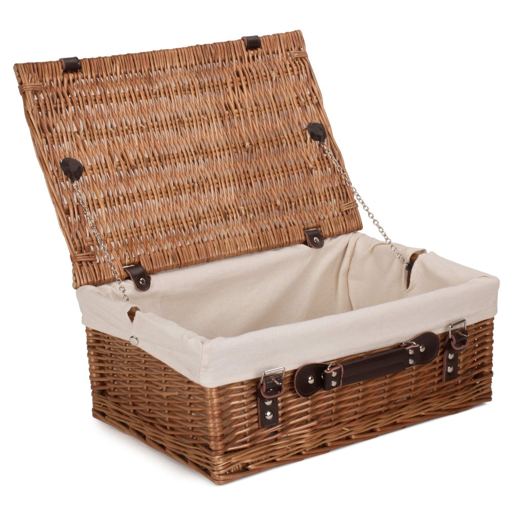 46cm Double Steamed Willow Wicker Picnic Basket